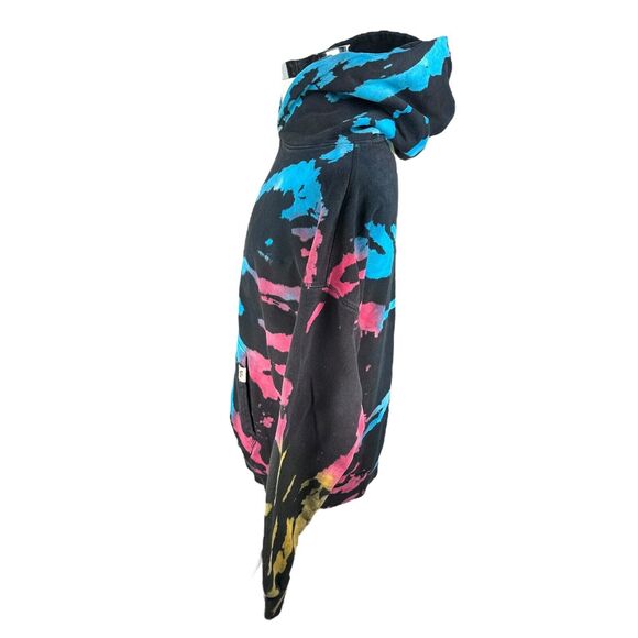 YoungLA Hoodie Sweatshirt Men's Small Tie Dye Black Blue Pink Cotton Pullover - Picture 4 of 9